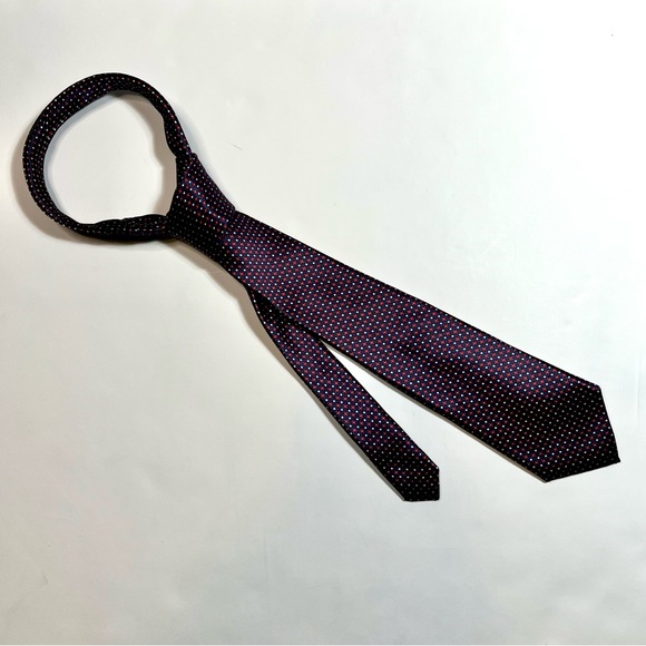 SULKA 100% Silk Red White Blue Pattern Tie - Picture 9 of 9